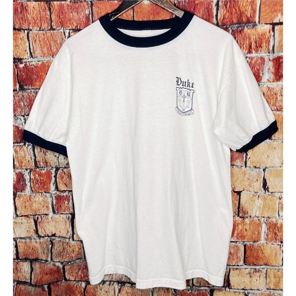 Duke University Blue Devils Men’s White Large Short Sleeve T-Shirt Blue Trim - Picture 2 of 6